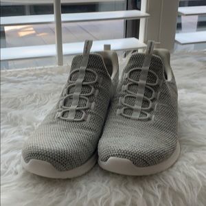 Sketchers gray slip on sneakers